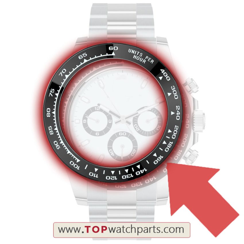 for Rolex Cosmograph Daytona Watch Ceramic bezel inserts 116500 parts(rose gold/gold/black/brown)