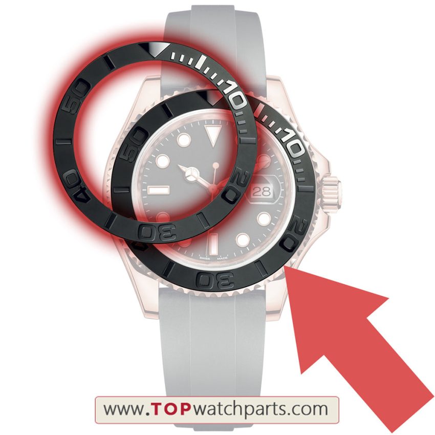 ceramic watch bezel insert for Rolex Yacht-Master automatic 116655  replacement parts