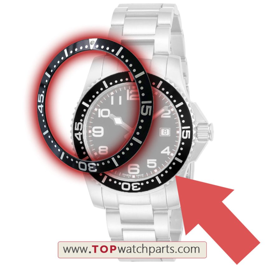 Aluminium watch bezel inserts for Longines Hydro Conquest 41mm mens' watch