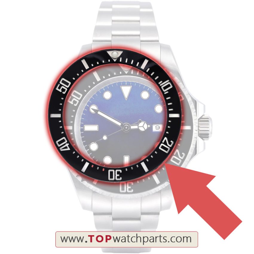 40mm ceramic watch bezels inserts for Rolex sea-dweller deepsea 116660 98210 watch replacement parts