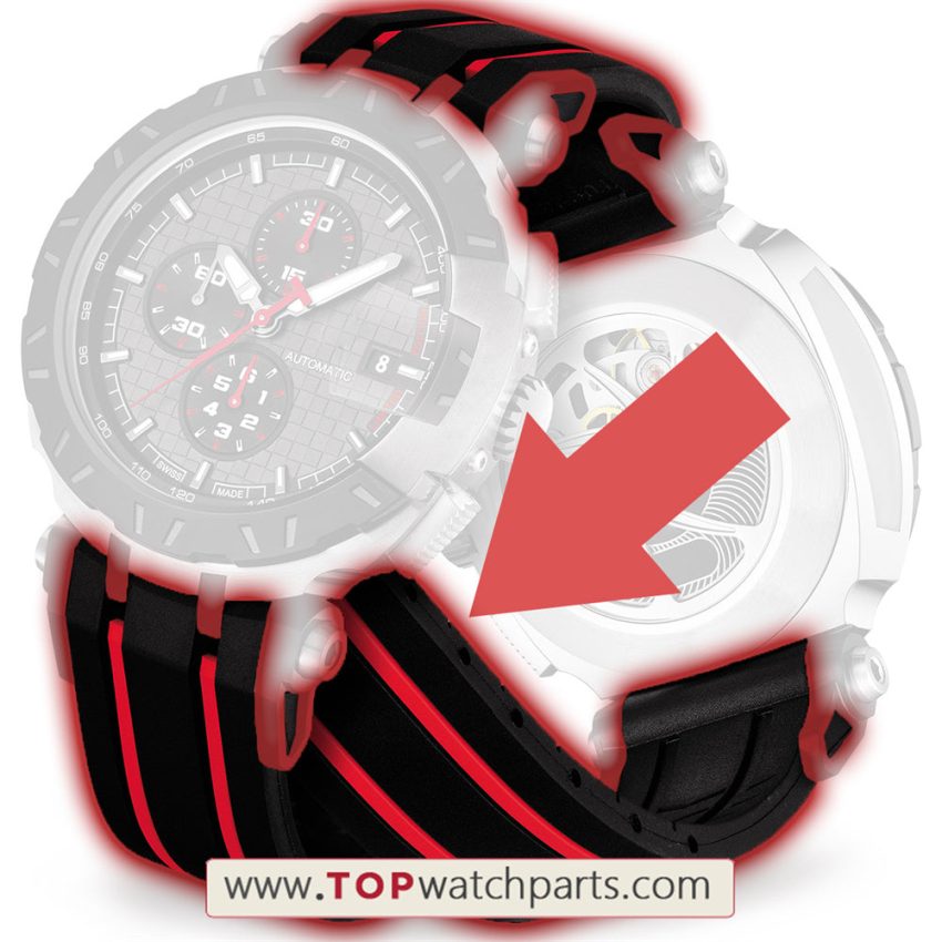 rubber band strap for Tissot T-Race Chronograph Men's watch T092.427